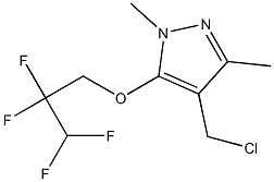 4-(chloromethyl)-1,3-dimethyl-5-(2,2,3,3-tetrafluoropropoxy)-1H-pyrazole,,结构式