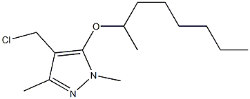 4-(chloromethyl)-1,3-dimethyl-5-(octan-2-yloxy)-1H-pyrazole,,结构式