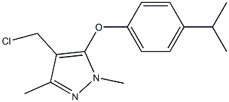 4-(chloromethyl)-1,3-dimethyl-5-[4-(propan-2-yl)phenoxy]-1H-pyrazole 化学構造式