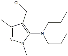 4-(chloromethyl)-1,3-dimethyl-N,N-dipropyl-1H-pyrazol-5-amine 化学構造式