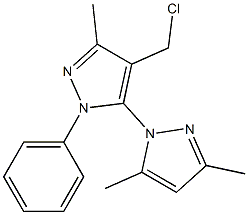 4-(chloromethyl)-5-(3,5-dimethyl-1H-pyrazol-1-yl)-3-methyl-1-phenyl-1H-pyrazole Struktur