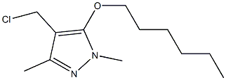 4-(chloromethyl)-5-(hexyloxy)-1,3-dimethyl-1H-pyrazole 化学構造式