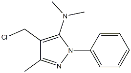 4-(chloromethyl)-N,N,3-trimethyl-1-phenyl-1H-pyrazol-5-amine,,结构式