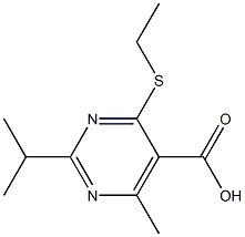 4-(ethylthio)-2-isopropyl-6-methylpyrimidine-5-carboxylic acid 化学構造式