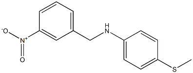 4-(methylsulfanyl)-N-[(3-nitrophenyl)methyl]aniline,,结构式
