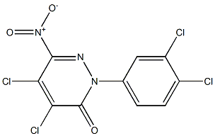 4,5-dichloro-2-(3,4-dichlorophenyl)-6-nitropyridazin-3(2H)-one 化学構造式