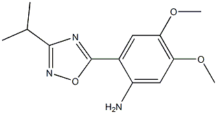 4,5-dimethoxy-2-[3-(propan-2-yl)-1,2,4-oxadiazol-5-yl]aniline 结构式