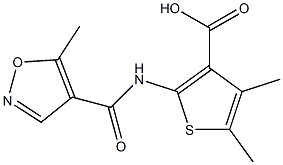 4,5-dimethyl-2-{[(5-methylisoxazol-4-yl)carbonyl]amino}thiophene-3-carboxylic acid 结构式