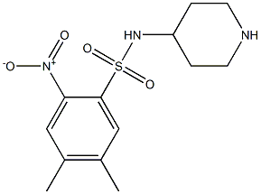 4,5-dimethyl-2-nitro-N-(piperidin-4-yl)benzene-1-sulfonamide Structure
