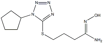 4-[(1-cyclopentyl-1H-1,2,3,4-tetrazol-5-yl)sulfanyl]-N'-hydroxybutanimidamide,,结构式