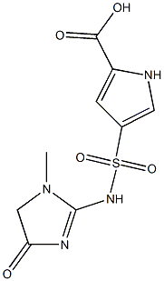 4-[(1-methyl-4-oxo-4,5-dihydro-1H-imidazol-2-yl)sulfamoyl]-1H-pyrrole-2-carboxylic acid Struktur