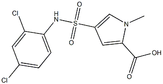 4-[(2,4-dichlorophenyl)sulfamoyl]-1-methyl-1H-pyrrole-2-carboxylic acid Struktur