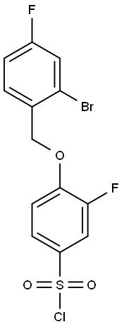 4-[(2-bromo-4-fluorophenyl)methoxy]-3-fluorobenzene-1-sulfonyl chloride Structure