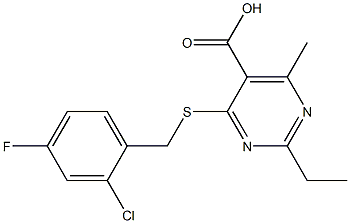 4-[(2-chloro-4-fluorobenzyl)thio]-2-ethyl-6-methylpyrimidine-5-carboxylic acid