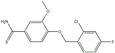 4-[(2-chloro-4-fluorophenyl)methoxy]-3-methoxybenzene-1-carbothioamide Struktur
