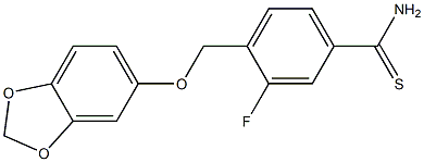 4-[(2H-1,3-benzodioxol-5-yloxy)methyl]-3-fluorobenzene-1-carbothioamide|