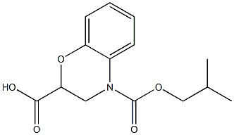 4-[(2-methylpropoxy)carbonyl]-3,4-dihydro-2H-1,4-benzoxazine-2-carboxylic acid,,结构式