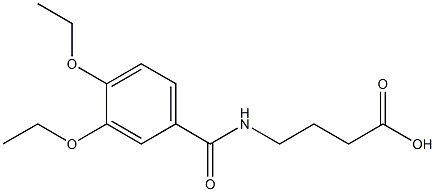 4-[(3,4-diethoxybenzoyl)amino]butanoic acid 化学構造式