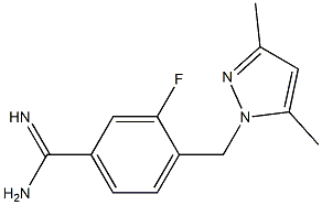 4-[(3,5-dimethyl-1H-pyrazol-1-yl)methyl]-3-fluorobenzenecarboximidamide Structure