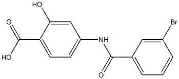 4-[(3-bromobenzoyl)amino]-2-hydroxybenzoic acid,,结构式