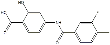 4-[(3-fluoro-4-methylbenzoyl)amino]-2-hydroxybenzoic acid