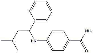 4-[(3-methyl-1-phenylbutyl)amino]benzamide 化学構造式