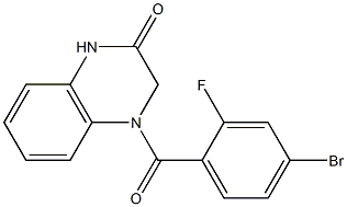 4-[(4-bromo-2-fluorophenyl)carbonyl]-1,2,3,4-tetrahydroquinoxalin-2-one Struktur