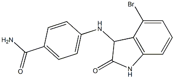 4-[(4-bromo-2-oxo-2,3-dihydro-1H-indol-3-yl)amino]benzamide Struktur