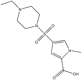 4-[(4-ethylpiperazin-1-yl)sulfonyl]-1-methyl-1H-pyrrole-2-carboxylic acid Struktur