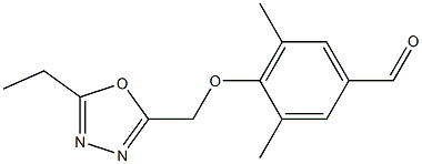 4-[(5-ethyl-1,3,4-oxadiazol-2-yl)methoxy]-3,5-dimethylbenzaldehyde Struktur