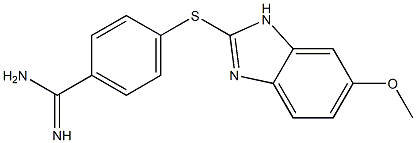 4-[(6-methoxy-1H-1,3-benzodiazol-2-yl)sulfanyl]benzene-1-carboximidamide Struktur