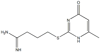 4-[(6-methyl-4-oxo-1,4-dihydropyrimidin-2-yl)sulfanyl]butanimidamide,,结构式