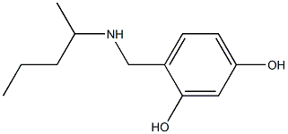 4-[(pentan-2-ylamino)methyl]benzene-1,3-diol 化学構造式