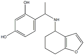 4-[1-(4,5,6,7-tetrahydro-1-benzofuran-4-ylamino)ethyl]benzene-1,3-diol Structure