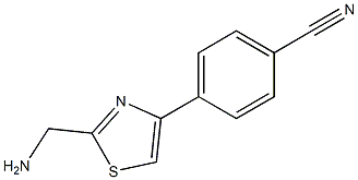 4-[2-(aminomethyl)-1,3-thiazol-4-yl]benzonitrile,,结构式
