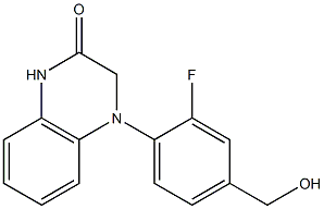 4-[2-fluoro-4-(hydroxymethyl)phenyl]-1,2,3,4-tetrahydroquinoxalin-2-one 化学構造式