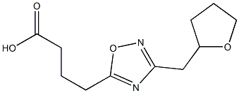 4-[3-(oxolan-2-ylmethyl)-1,2,4-oxadiazol-5-yl]butanoic acid Struktur