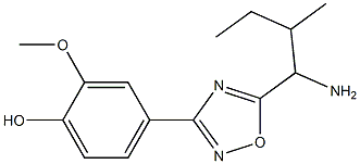 4-[5-(1-amino-2-methylbutyl)-1,2,4-oxadiazol-3-yl]-2-methoxyphenol Struktur