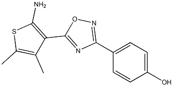 4-[5-(2-amino-4,5-dimethylthiophen-3-yl)-1,2,4-oxadiazol-3-yl]phenol Structure