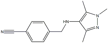 4-{[(1,3,5-trimethyl-1H-pyrazol-4-yl)amino]methyl}benzonitrile Struktur