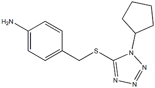 4-{[(1-cyclopentyl-1H-1,2,3,4-tetrazol-5-yl)sulfanyl]methyl}aniline Struktur