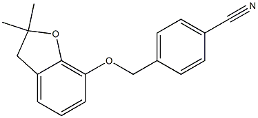 4-{[(2,2-dimethyl-2,3-dihydro-1-benzofuran-7-yl)oxy]methyl}benzonitrile Structure