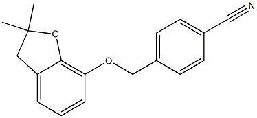 4-{[(2,2-dimethyl-2,3-dihydro-1-benzofuran-7-yl)oxy]methyl}benzonitrile 结构式