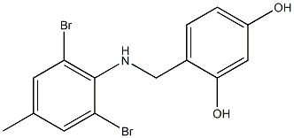 4-{[(2,6-dibromo-4-methylphenyl)amino]methyl}benzene-1,3-diol Structure
