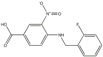 4-{[(2-fluorophenyl)methyl]amino}-3-nitrobenzoic acid 化学構造式