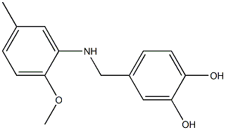 4-{[(2-methoxy-5-methylphenyl)amino]methyl}benzene-1,2-diol Struktur