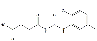 4-{[(2-methoxy-5-methylphenyl)carbamoyl]amino}-4-oxobutanoic acid 化学構造式