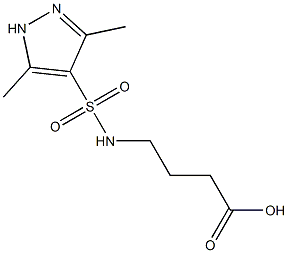 4-{[(3,5-dimethyl-1H-pyrazol-4-yl)sulfonyl]amino}butanoic acid,,结构式