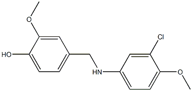 4-{[(3-chloro-4-methoxyphenyl)amino]methyl}-2-methoxyphenol,,结构式