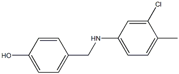 4-{[(3-chloro-4-methylphenyl)amino]methyl}phenol,,结构式